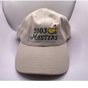 New 2003 Masters Tournament Golf Hat American Needle Stone Beige Adjustable Cap